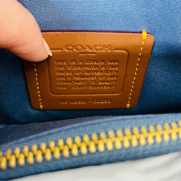 COACH Tabby Shoulder Bag 20 Cherry Embroidery NEW 2WAY Crossbody Denim - Picture 14 of 16